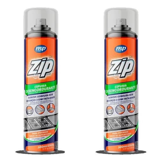 Kit 2 Espumas Desengordurante Spray Zip My Place 300ml
