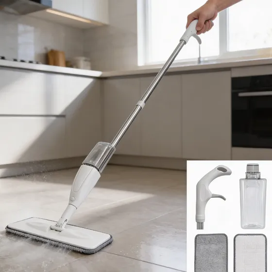 Mop Spray Com Reservatório Esfregão De Microfibra Vassoura
