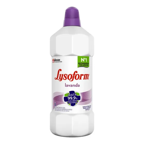 Desinfetante Lysoform Líquido Lavanda Limpeza Pesada e Eficiente 1L