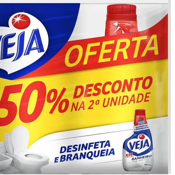 Kit Limpador Para Banheiro X-14 2 Em 1 Cloro Ativo 2 Unidades 500ml Veja