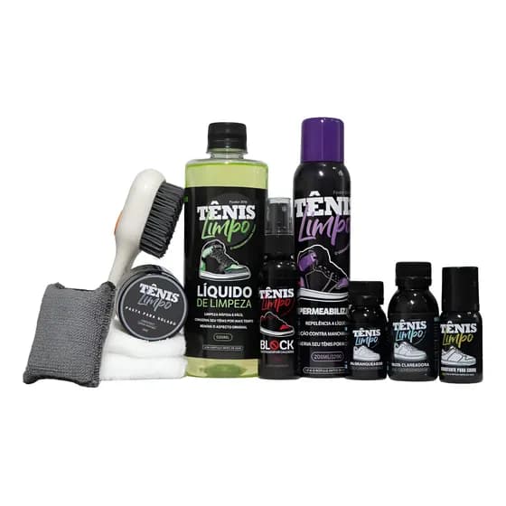 Kit Tênis Limpo: Limpeza E Proteção - 8 Produtos Essenciais